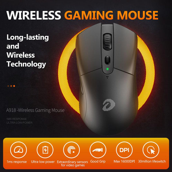 Dareu Wireless Optical Gaming Mouse PMW3335 Sensor,16000 DPI, 85g, 6 Buttons - High End Gaming Mice