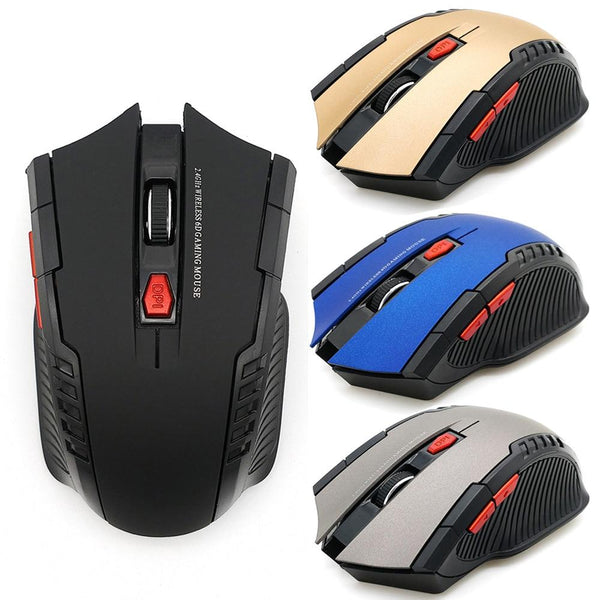 2.4GHz Wireless Mouse With USB Receiver For PC, Laptop - Black, Gold, Blue, Gray Color