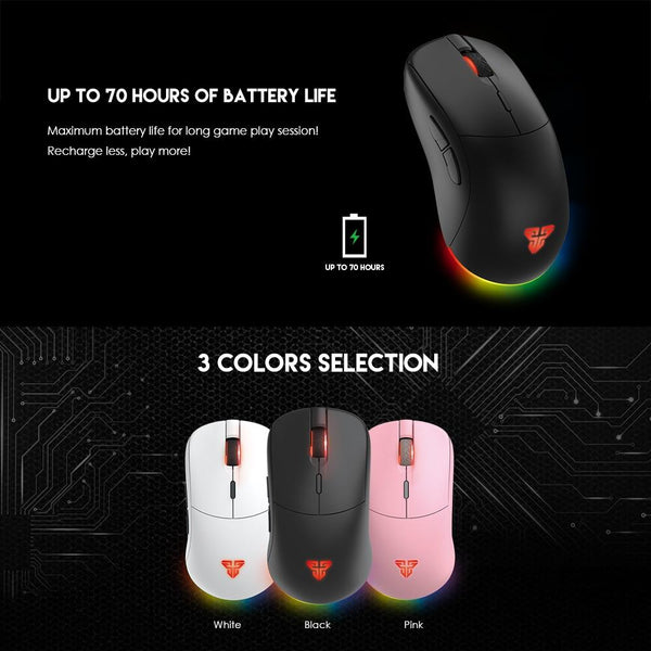 Fantech Helios RGB Wireless Gaming Mouse PWM3335 Sensor, 10000 DPI, 6 Button - Long Battery Life