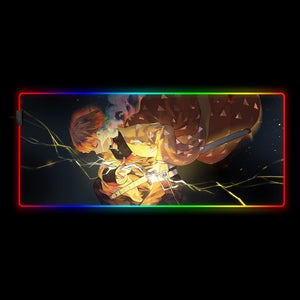 Zenitsu Lightning Design RGB Mouse Pad